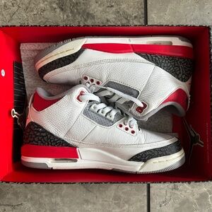 Jordan Retro 3 White Red Black Sneakers